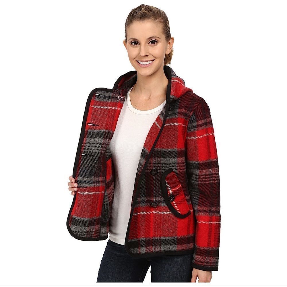 Woolrich Plaid Wool Peacoat (Medium) -> Woolrich Plaid Wool Peacoat (Medium) - Picture 3 of 15